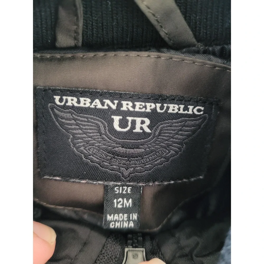 Urban Republic Baby Bomber Jacket 12M‎ Full Zip Pockets Gray Kids Outerwear #7